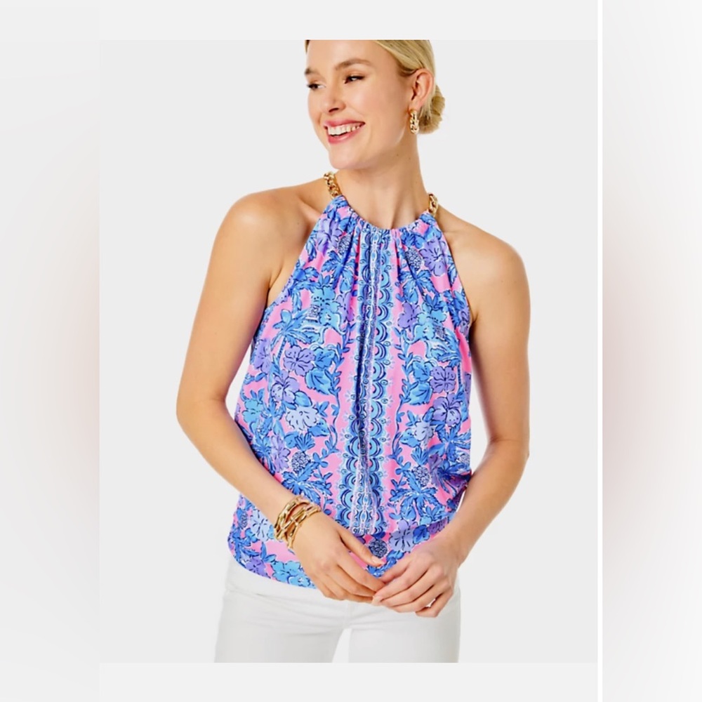 Lilly Pulitzer chain multicolor vacation top